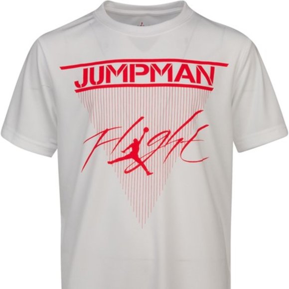 Jordan Other - Boy's White Neon Dri-Fit Nike JORDAN Jumpman Flight Short Sleeve Shirt Top M